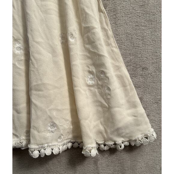 Lulus Off-White In the Meadow Embroidered Backless Mini Dress Size M Fairy Boho - Picture 8 of 8